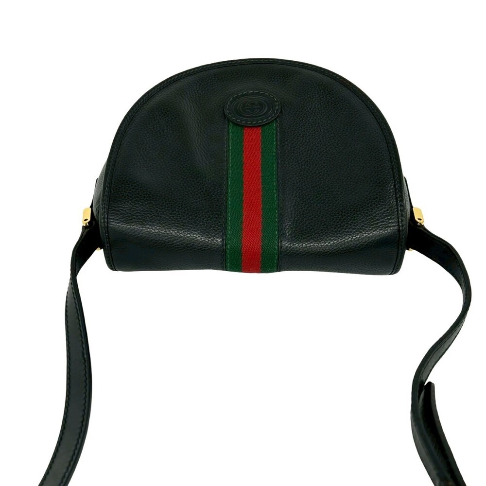 GUCCI Authentic Vintage Black Leather Shoulder Bag - Picture 4 of 10